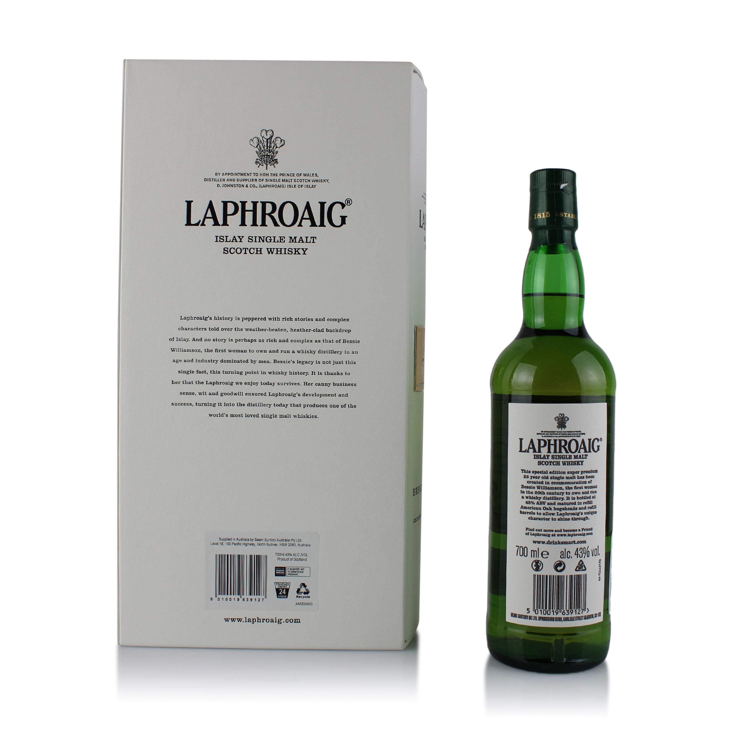 Laphroaig 25 Year Old Bessie Williamson Story Auction Australian